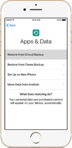 Backup and restore data on your new iPhone