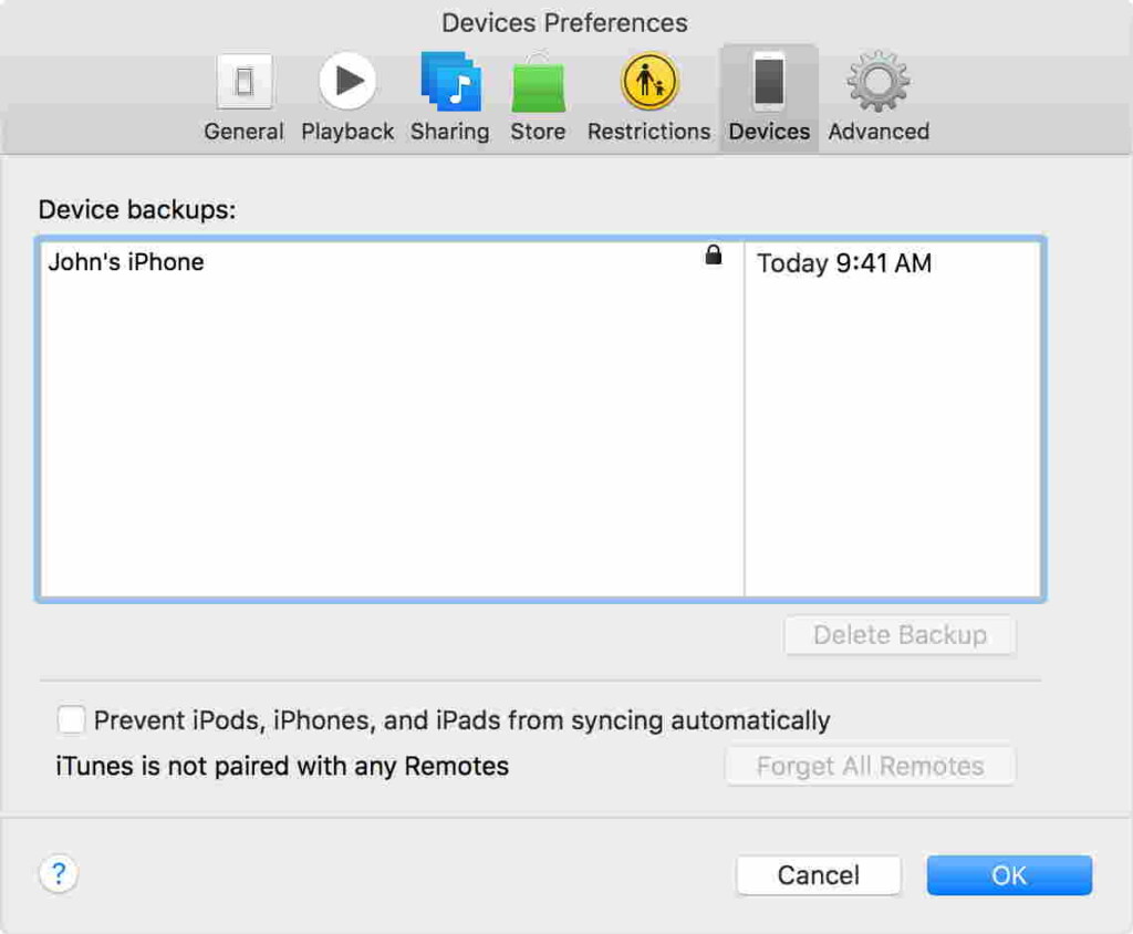 Backup data of your iPhone using iTunes