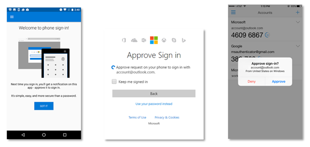 Microsoft bypasses passwords for phone-based logins using an authenticator app