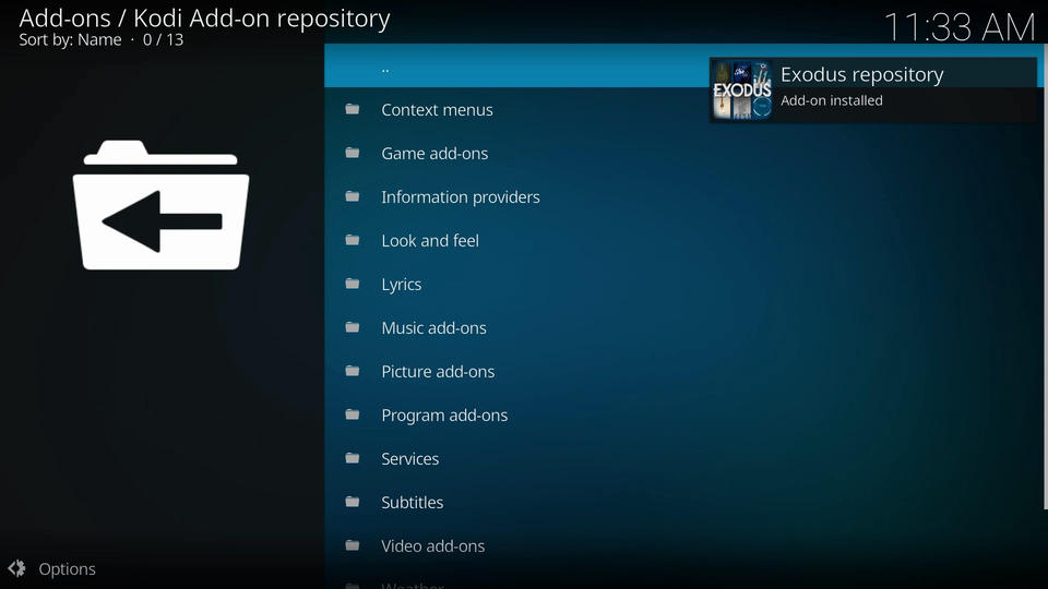 Exodus for kodi 17 krypton