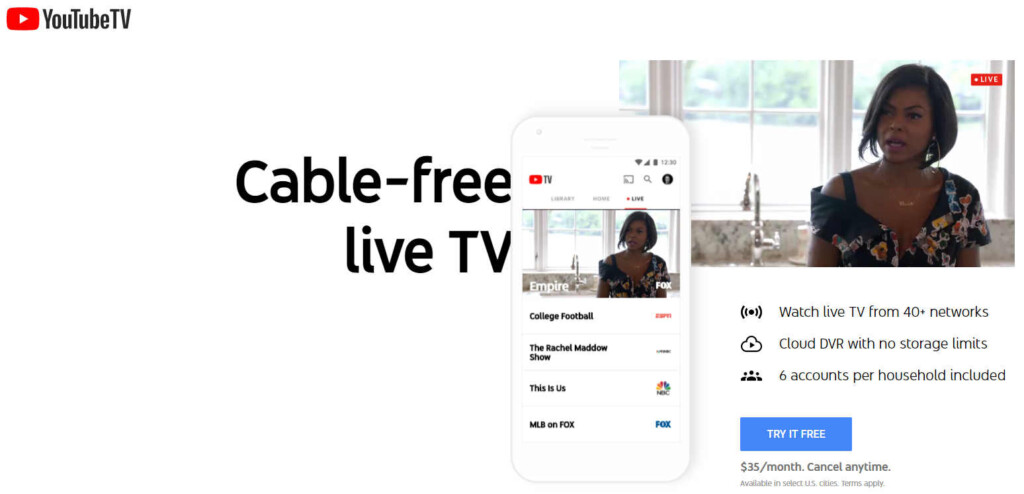 Youtube TV - Best Cable TV Alternatives