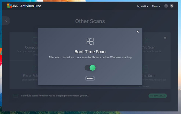 avg boot time scan