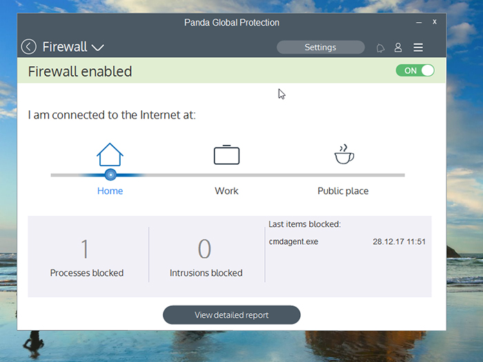 Panda Global Protection Antivirus Firewall Screen
