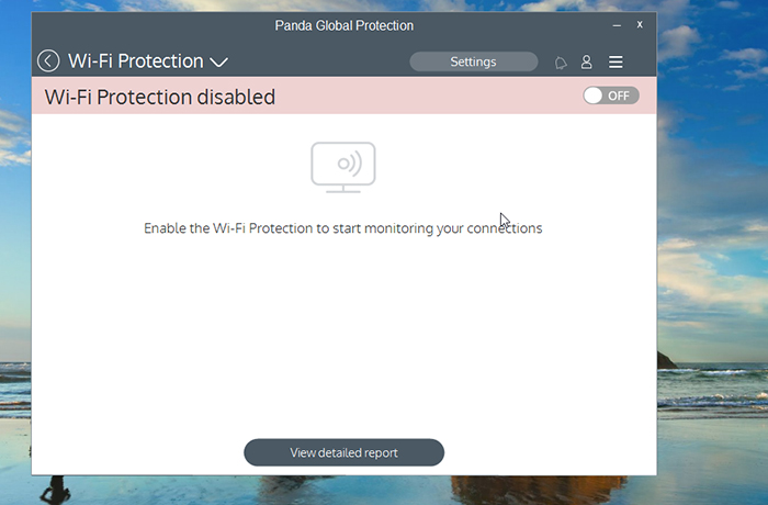 Panda Global Protection Antivirus Wifi Screen