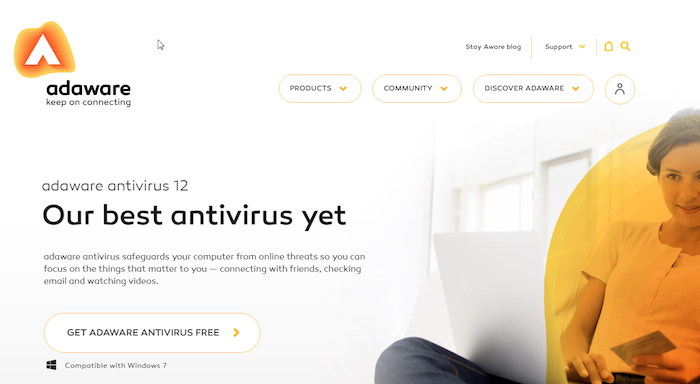 Adaware Antivirus Free download page