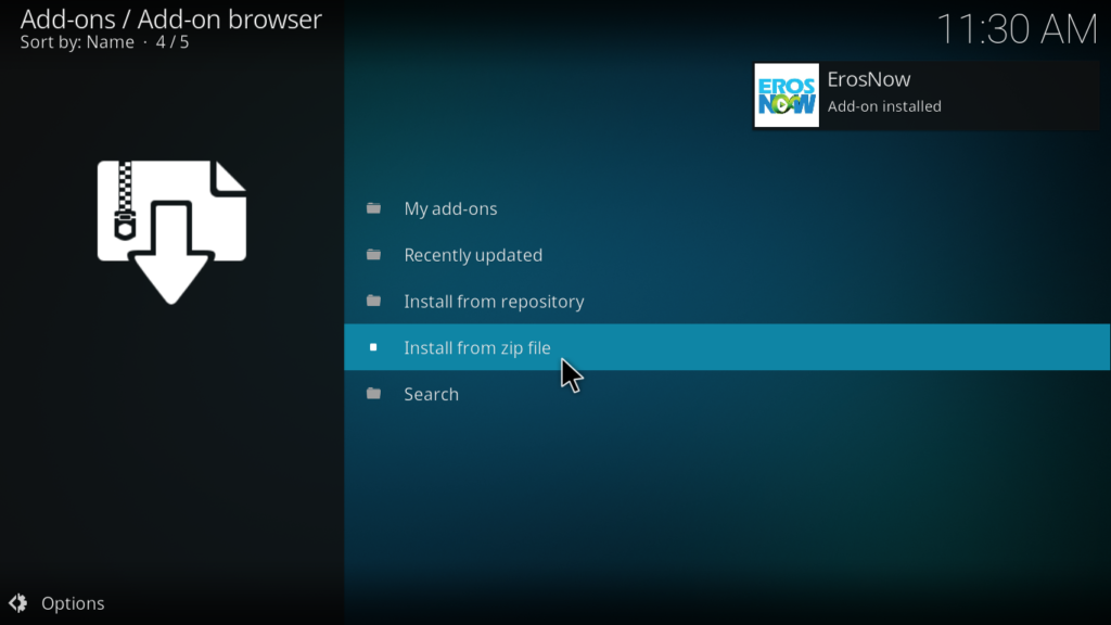 ErosNow Kodi Addon - Notification