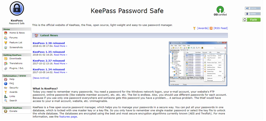 KeePass Best Password Managers 2018