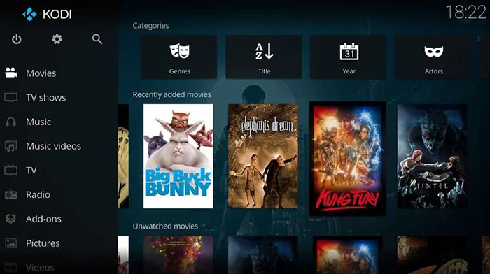 Kodi Home Screen