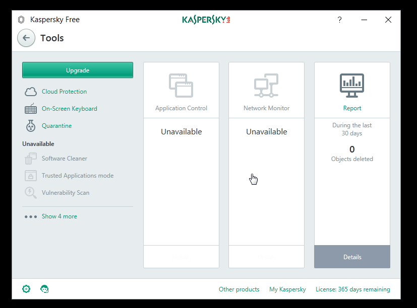 Kaspersky Free Antivirus More Tools