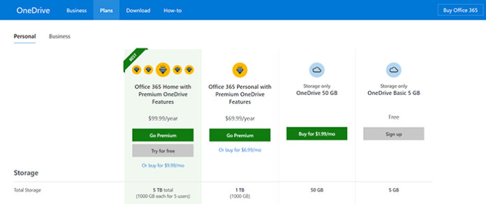 onedrive personal pricing