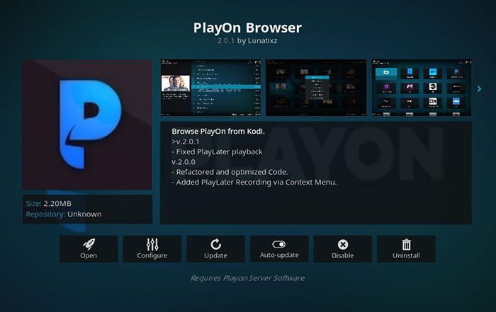 PlayOn Browser Super Bowl Kodi Addon