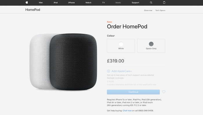 Pricing Apple HomePod