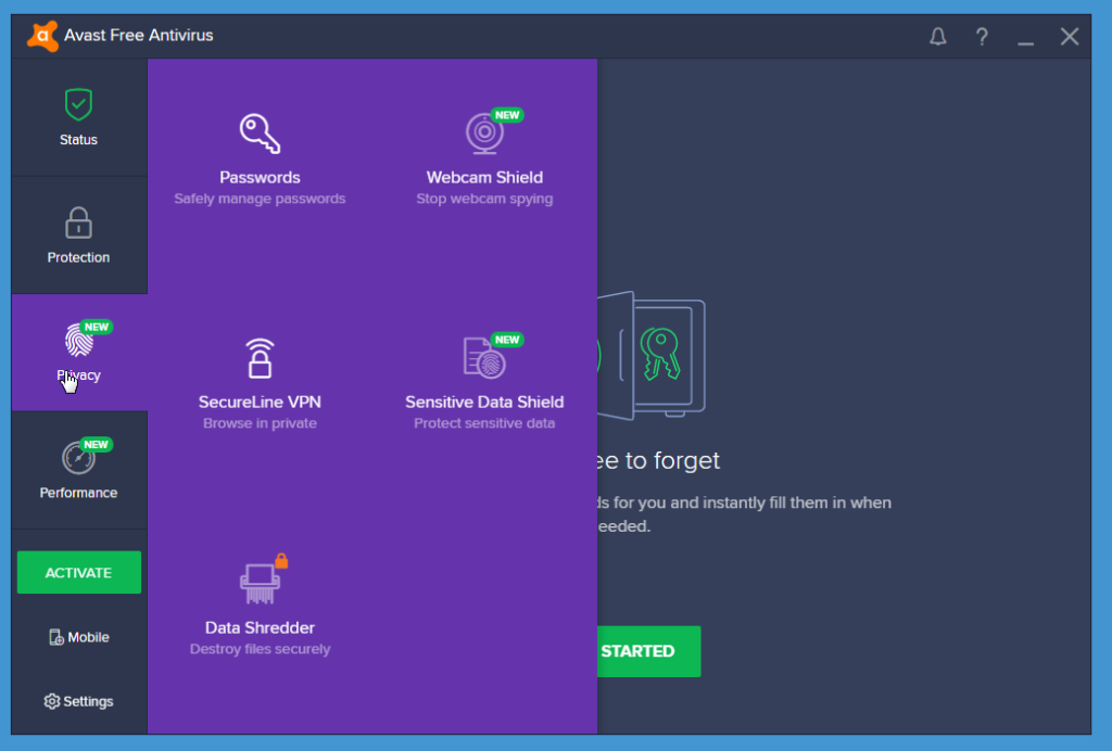 Avast Free Antivirus additional features