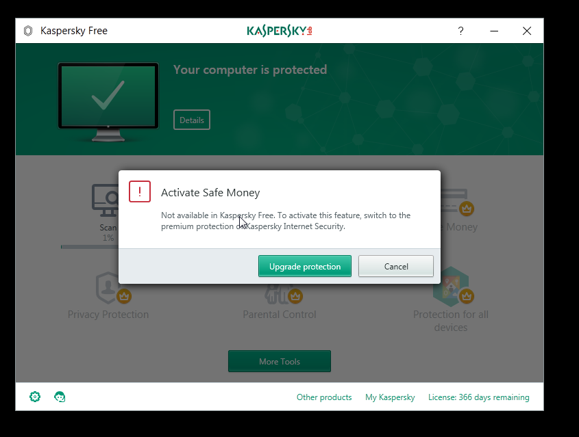 Kaspersky Free Antivirus Additional Tools