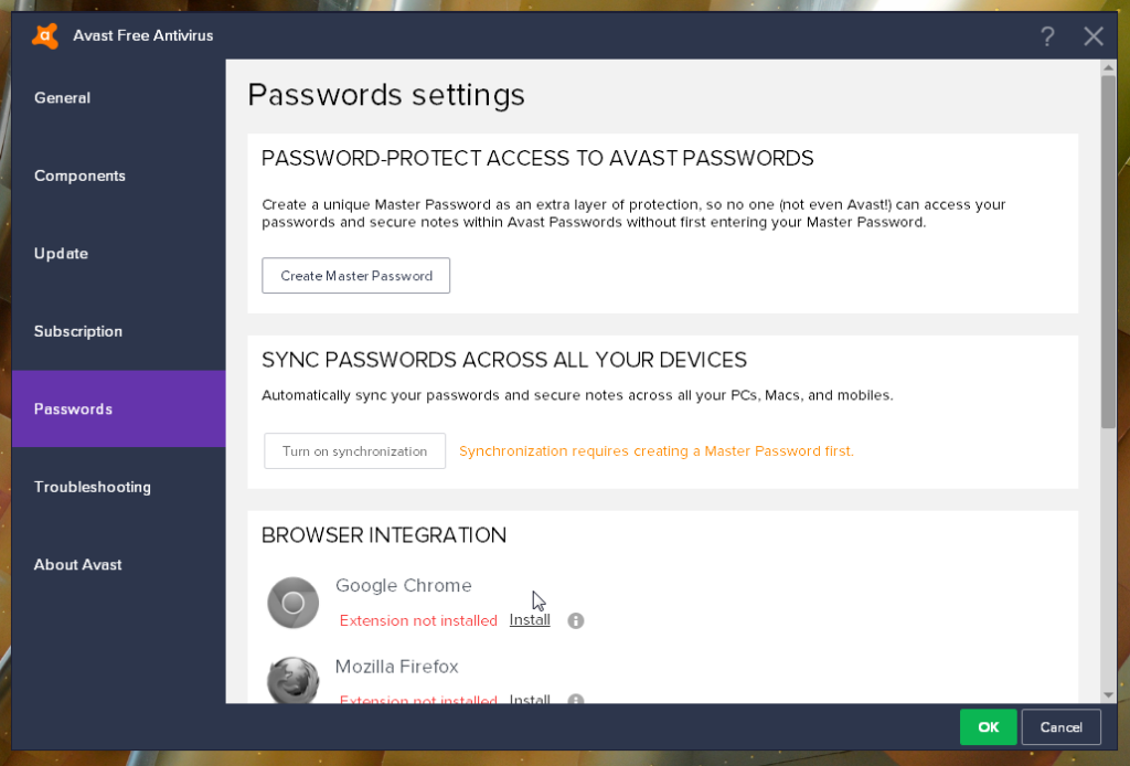 avast passwords not syncing