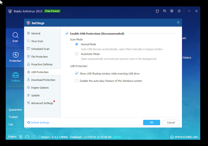 Baidu Antivirus Free USB Protection
