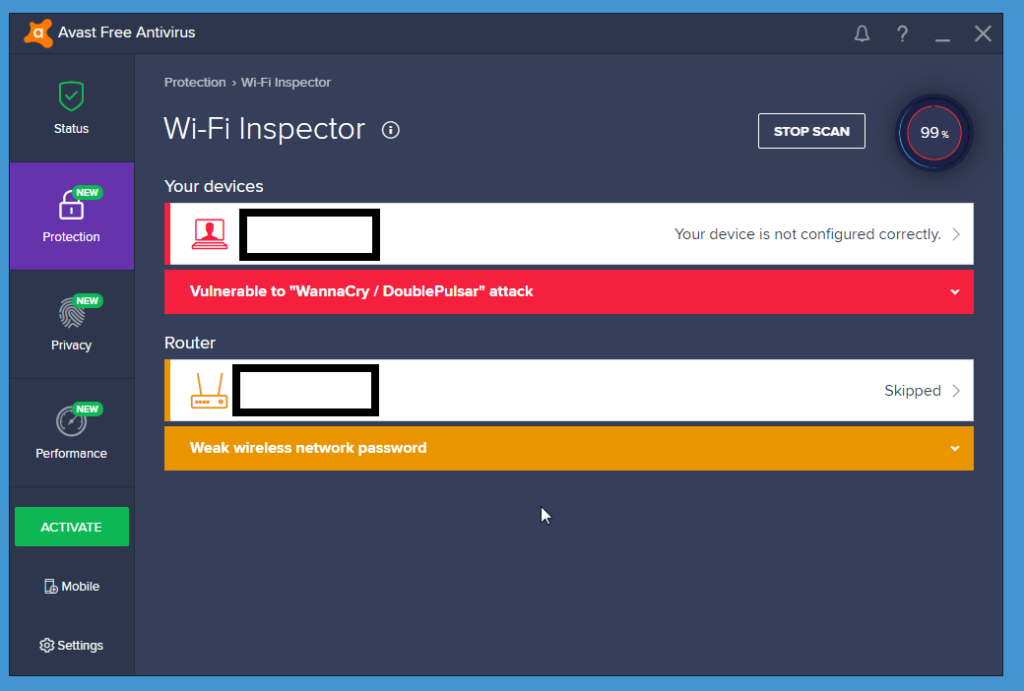 Avast Free Antivirus WiFi Inspector