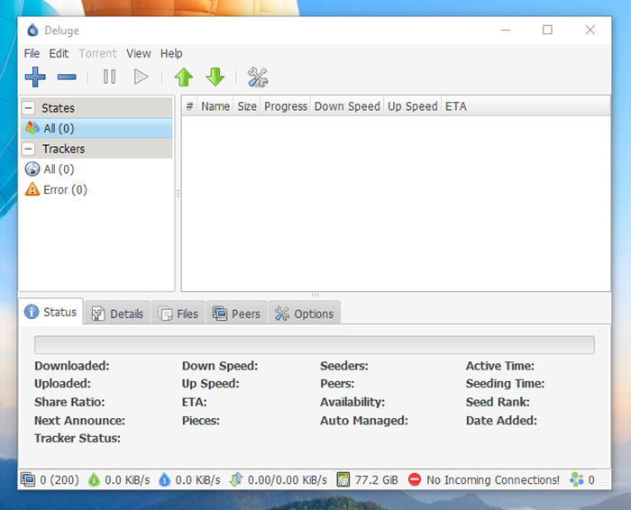 deluge bittorrent scheduler