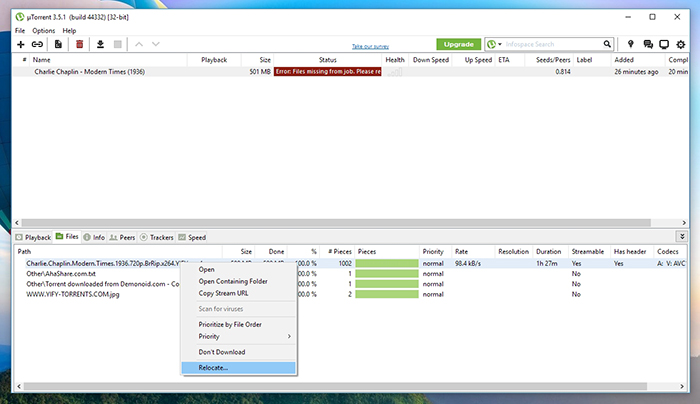 uTorrent File Relocate