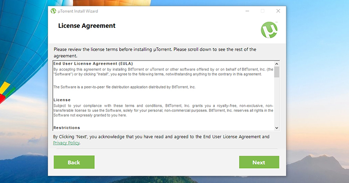 uTorrent License Agreement