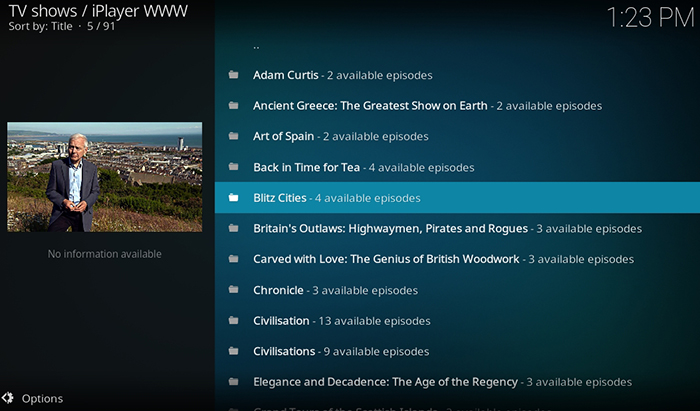 BBC iPlayer Kodi Addon - Documentaries