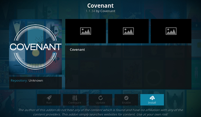 Covenant Kodi Addon Overview