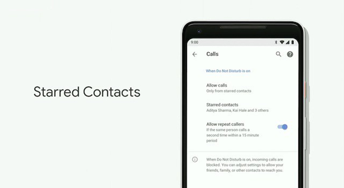 Android P Starred Contacts