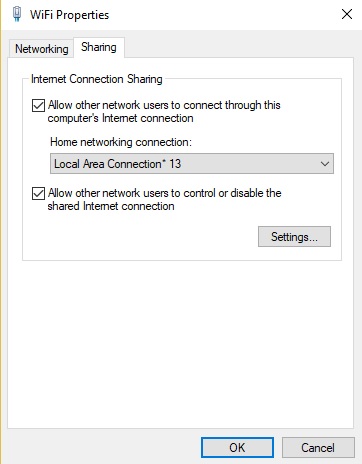 Internet connection sharing