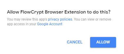 Flowcrypt Google Permissions