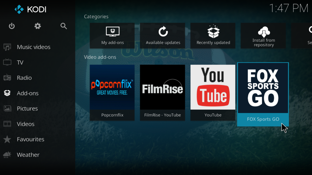 Fox Sports Go Kodi Addon - Access it