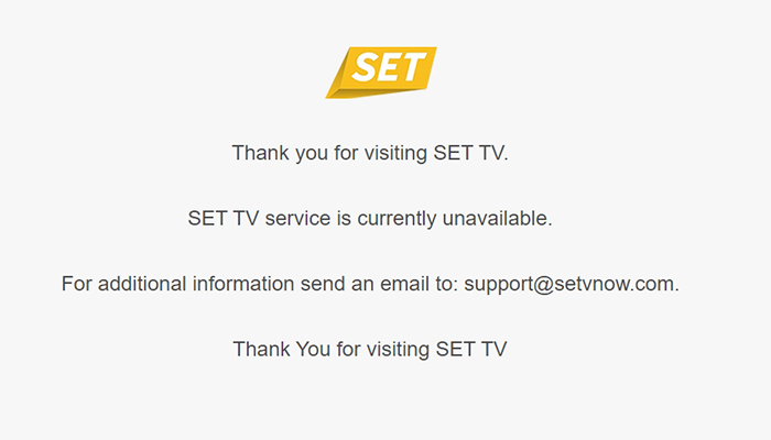 Set TV Notice