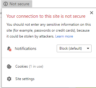 Chrome HTTPS Warning