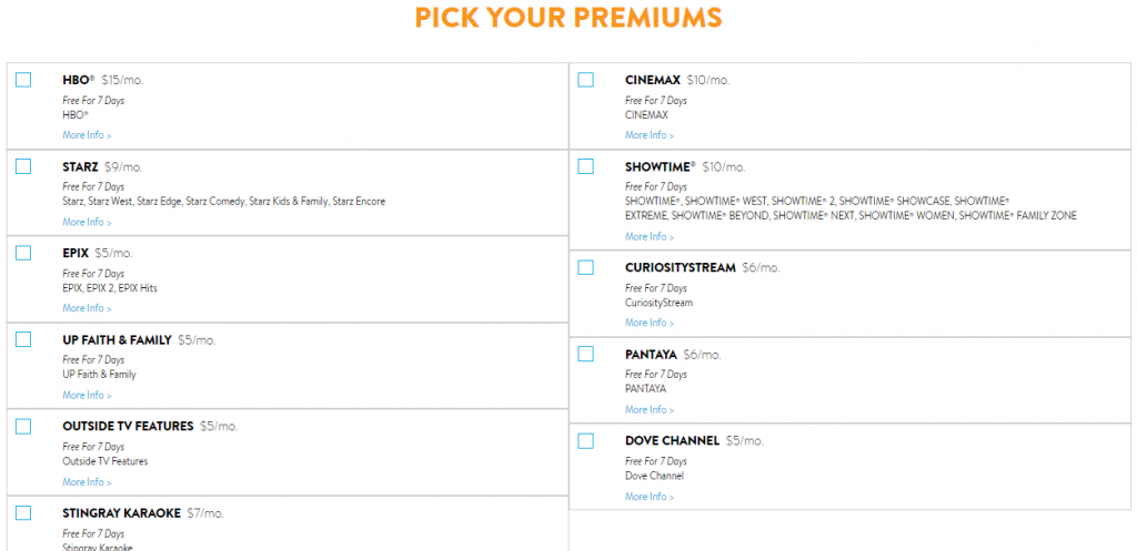 Sling TV Premiums