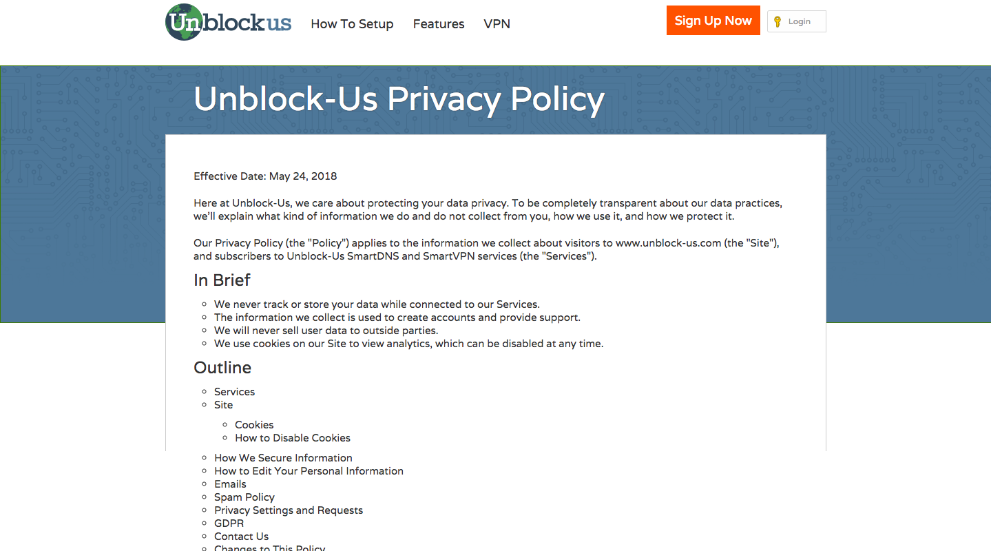 Unblock-Us Privacy Policy