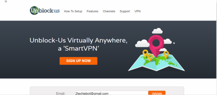 Unblockus VPN Homepage