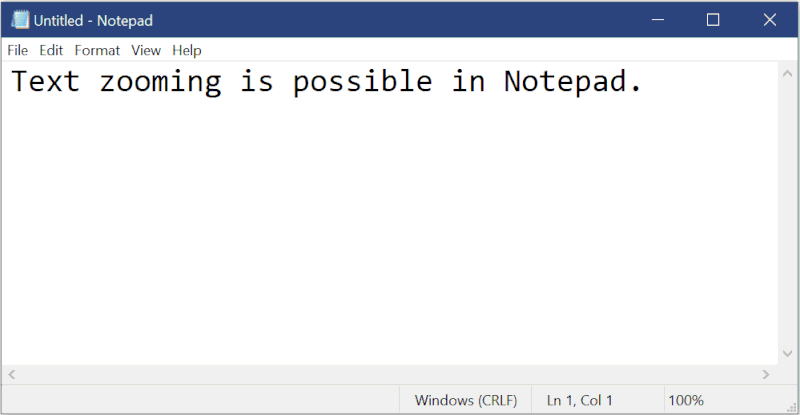 Windows 10 Notepad