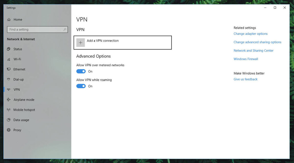 Windows VPN Settings
