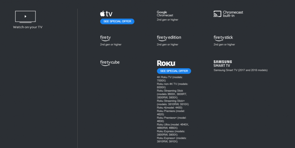 DirecTV Now devices