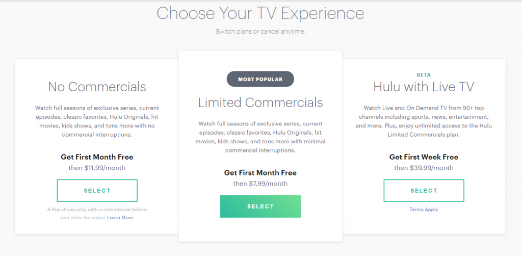 hulu options