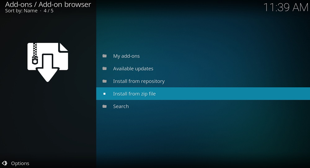 Install from ZIP File Kodi