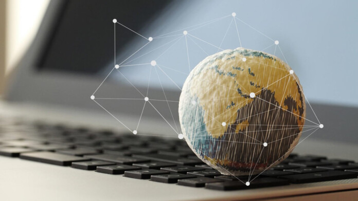 Laptop Globe Network