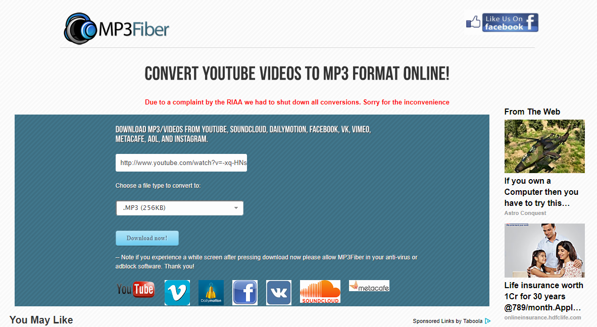 YouTube Ripper MP3Fiber Shut Down Following RIAA Complaint