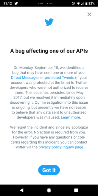 Twitter API Bug