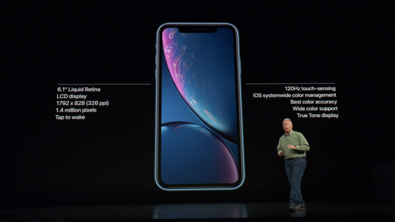 The iPhone XR sports an LCD display