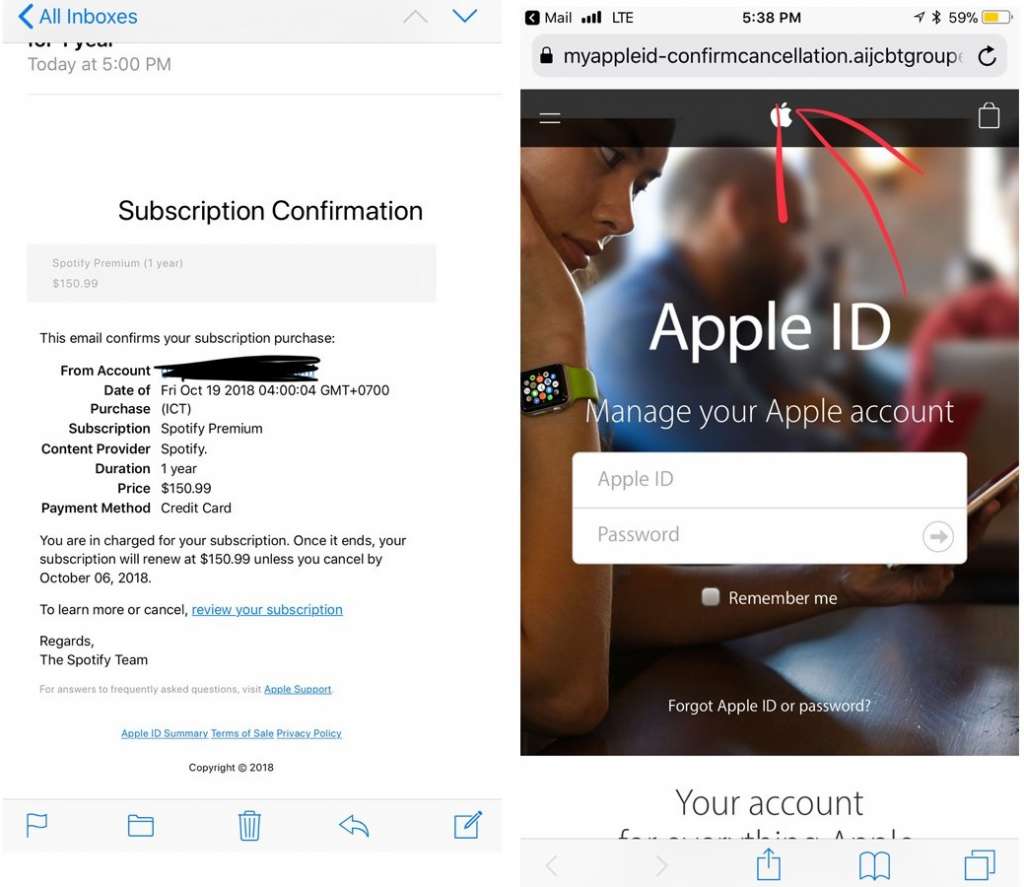 Apple ID Phishing Scam