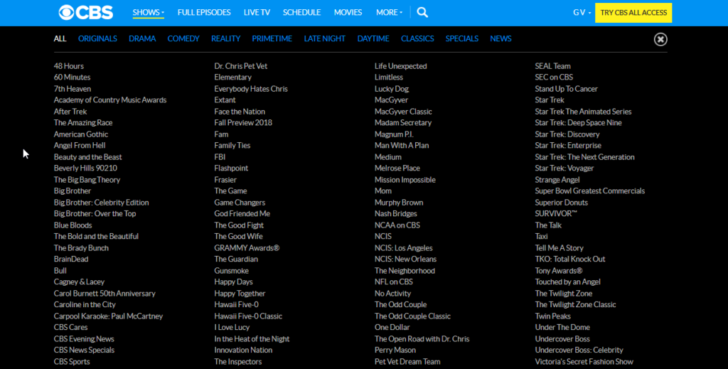 CBS All Access shows