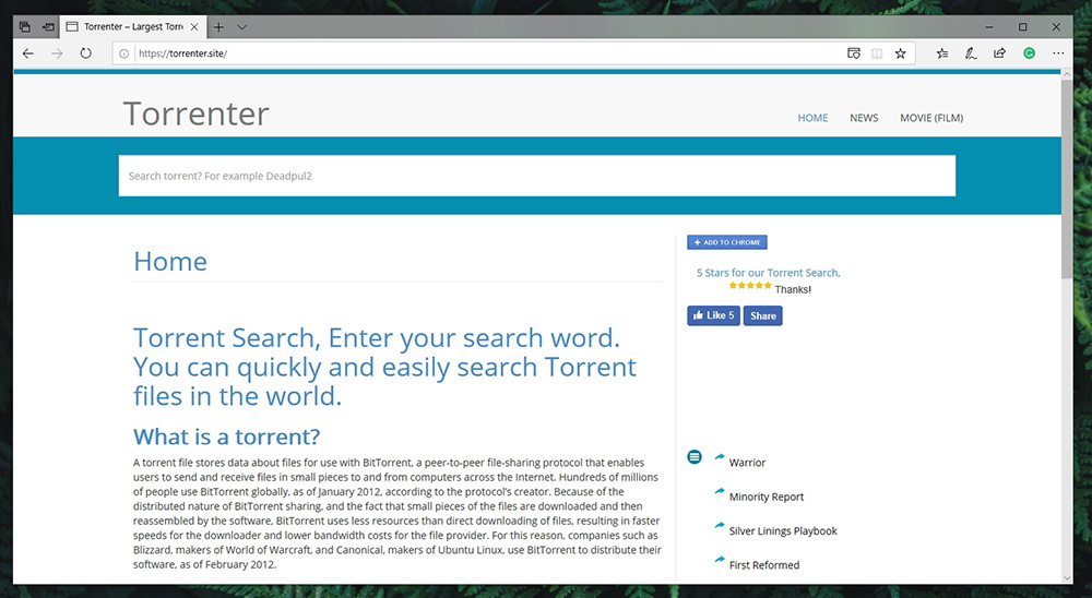 utorrent search engine list 2015