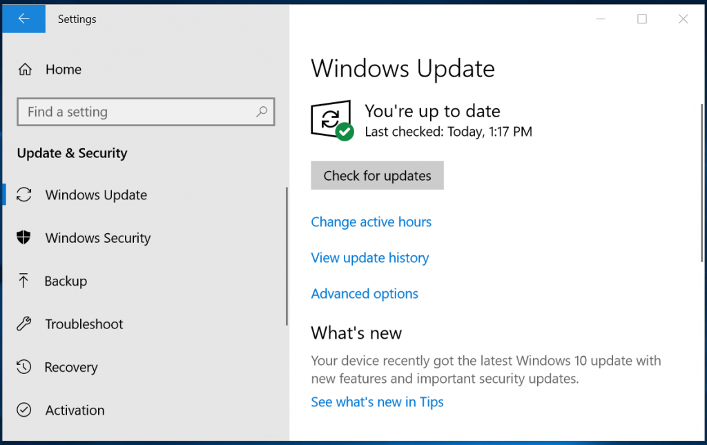 Update your Windows 10
