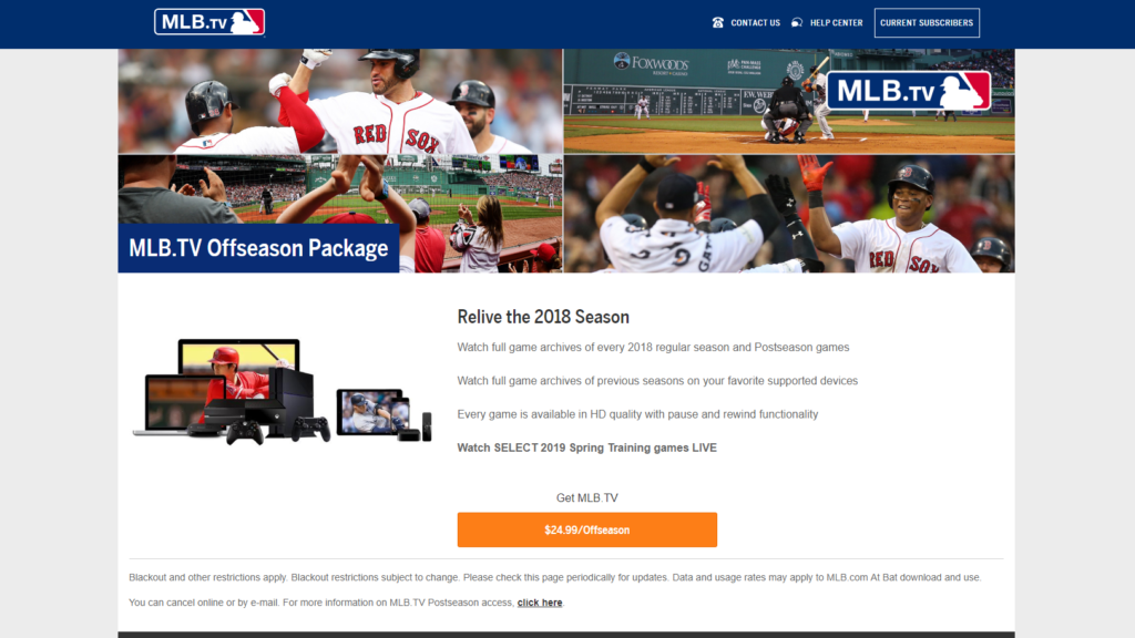 MLB.TV main page