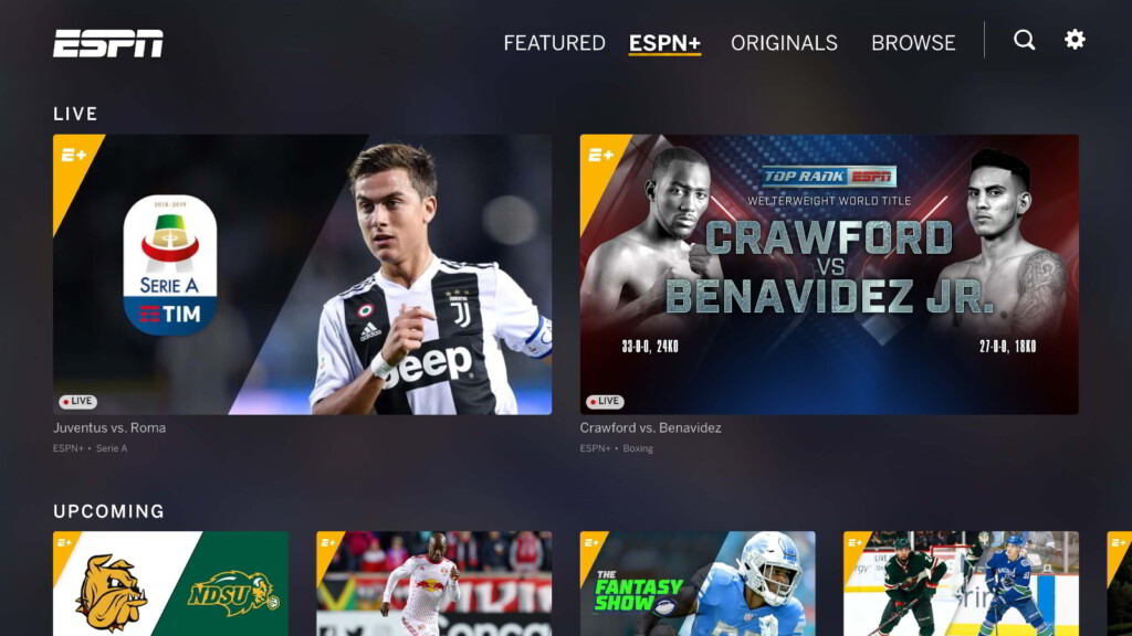 ESPN Plus App Screen